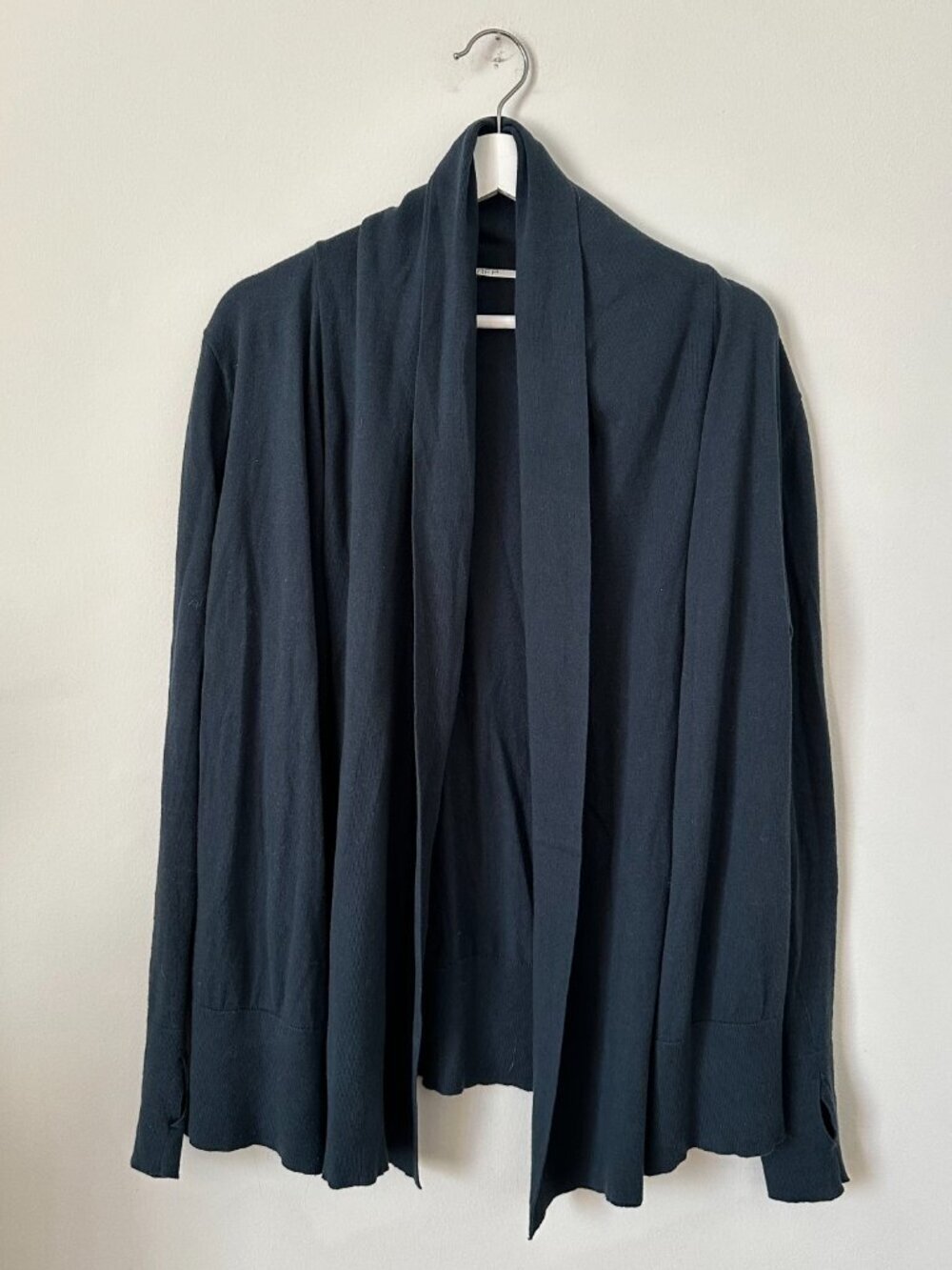 NFP Convertible Cardigan Scarf Sweater Dark Teal Draped Cotton Size 4